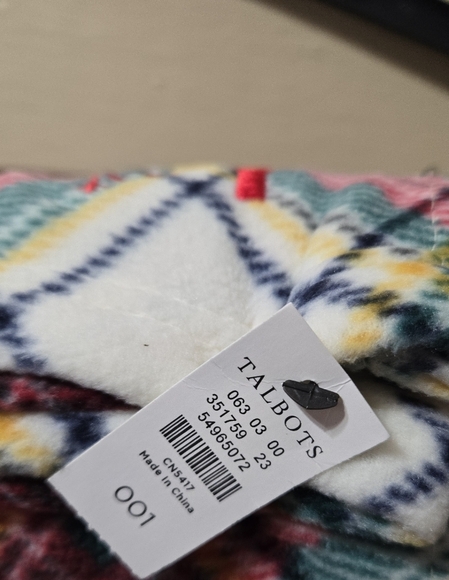 Talbots Monogrammed "JOY" Tartan Plaid Throw Blanket NWT - Picture 3 of 4